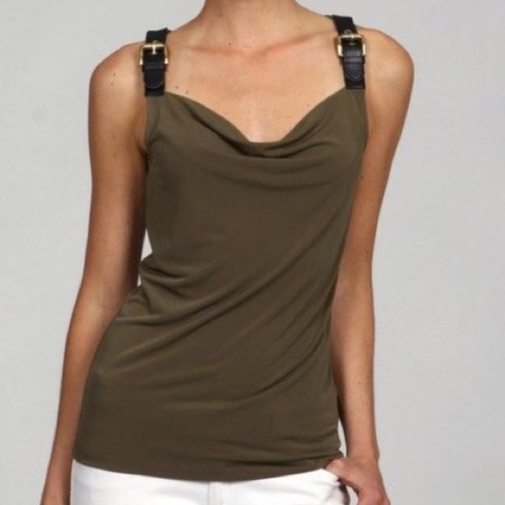 Michael Kors Cowl Neck Buckle Strap Blouse